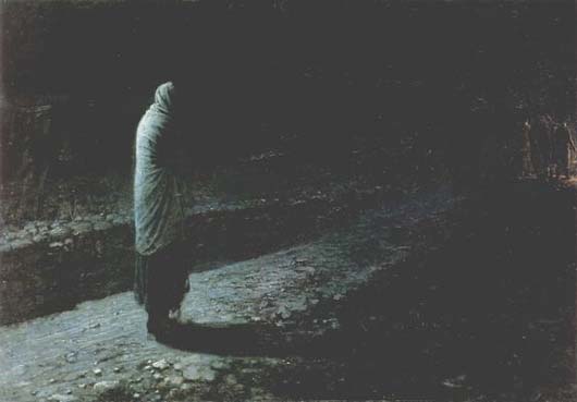 Nikolaj Nikolajewitsch Ge: Das Gewissen, Judas. 1891, Öl auf Leinwand, 149 × 210 cm. Moskau, Tretjakow-Galerie